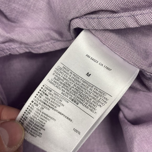 Banana Republic Shirt Mens Medium Purple Chambray‎ Slim Fit Button Down - Picture 4 of 7